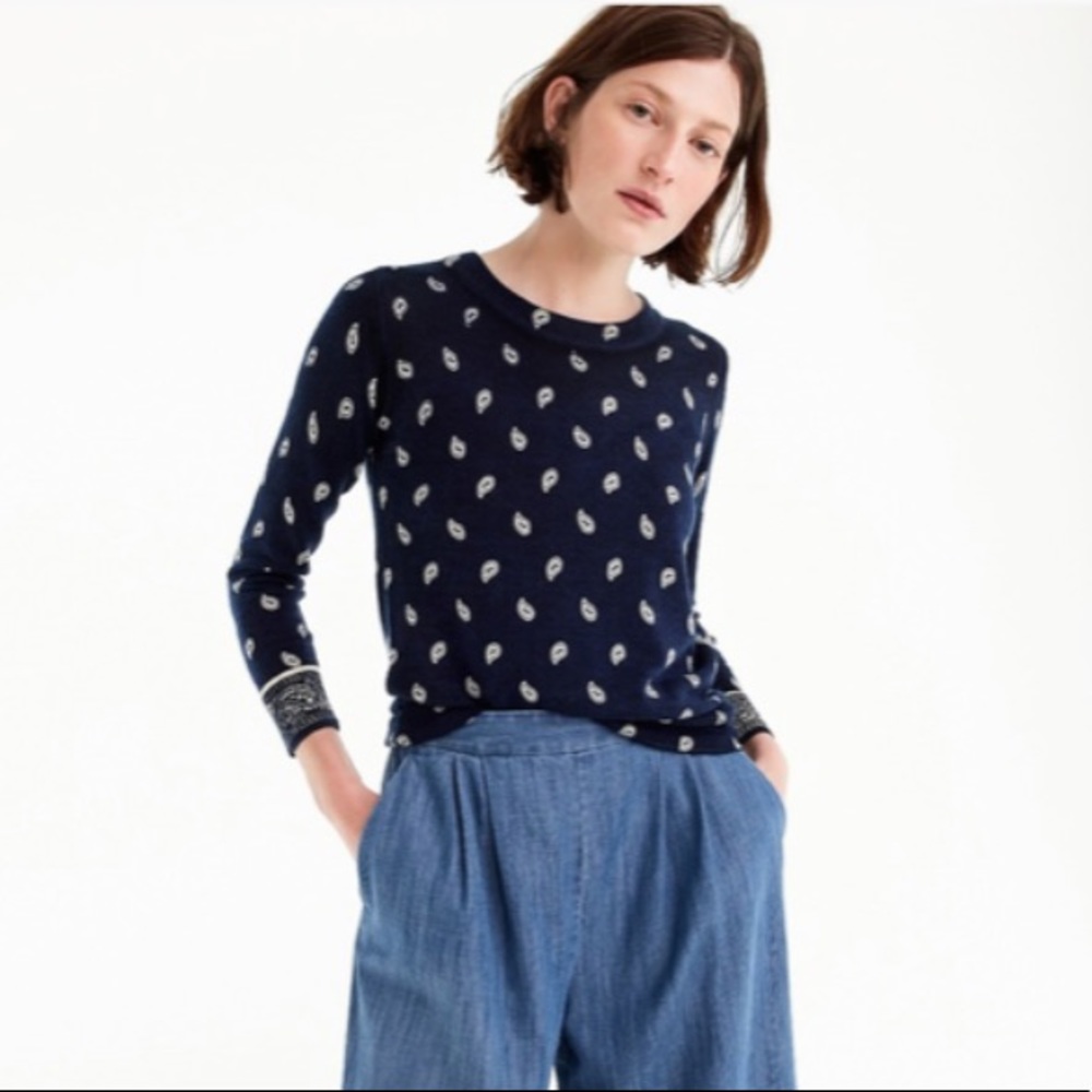 J.Crew Bandana-print Tippi sweater